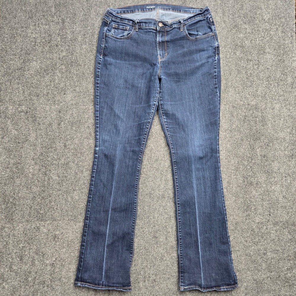 Old Navy Curvy Profile Bootcut Blue Jeans Dark Wash Womens Size 16 Long 36x32